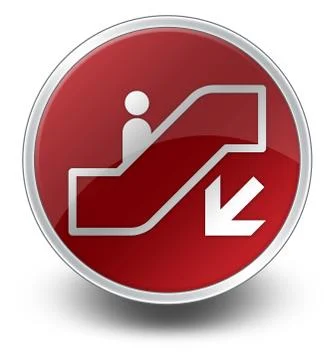 Icon, Button, Pictogram Escalator Down Stock Illustration