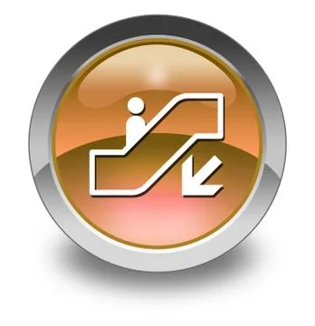 Icon, Button, Pictogram Escalator Down Stock Illustration