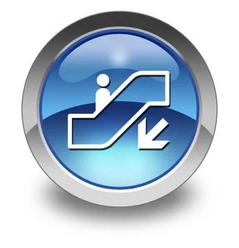 Icon, Button, Pictogram Escalator Down Illustrazione stock