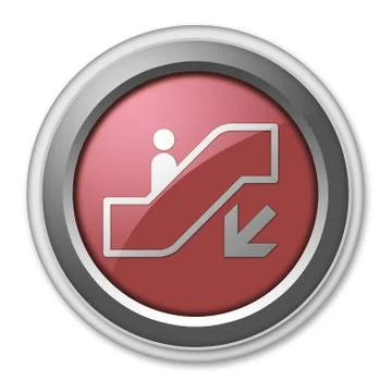 Icon, Button, Pictogram Escalator Down Stock Illustration
