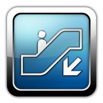 Icon, Button, Pictogram Escalator Down Stock Illustration