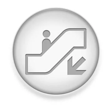 Icon, Button, Pictogram Escalator Down Stock Illustration