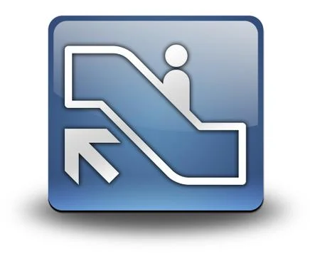 Icon, Button, Pictogram Escalator Up Stock Illustration