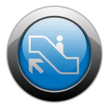 Icon, Button, Pictogram Escalator Up Stock Illustration