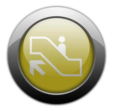 Icon, Button, Pictogram Escalator Up Stock Illustration