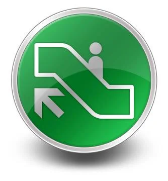Icon, Button, Pictogram Escalator Up Stock Illustration