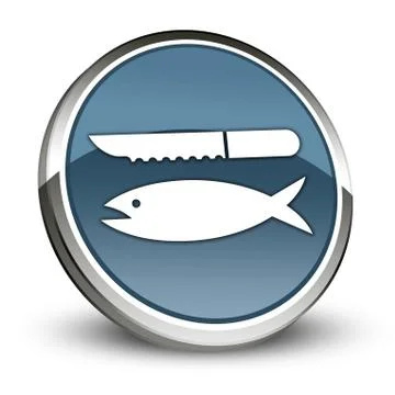 Icon, Button, Pictogram Fish Cleaning Stock Illustration