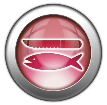 Icon, Button, Pictogram Fish Cleaning Stock Illustration