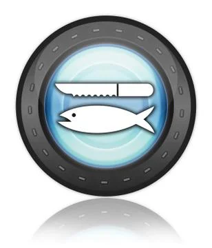 Icon, Button, Pictogram Fish Cleaning Stock Illustration