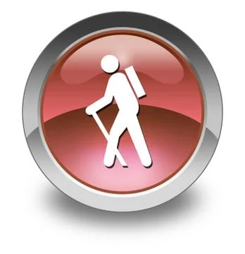 Icon, button, pictogram hiking Illustrazione stock