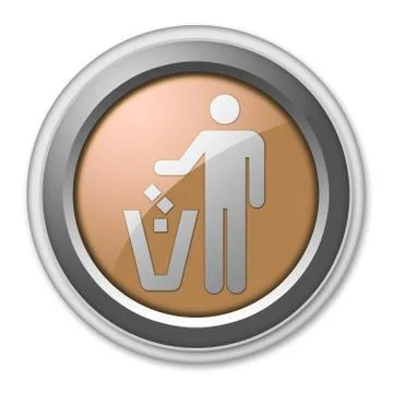 Icon, button, pictogram litter container Illustrazione stock