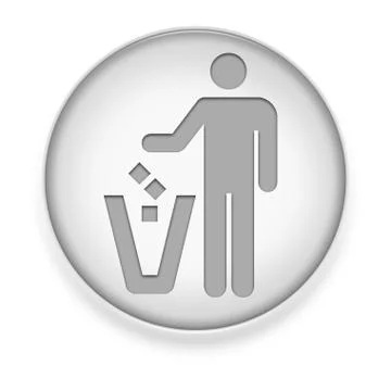 Icon, button, pictogram litter container Illustrazione stock
