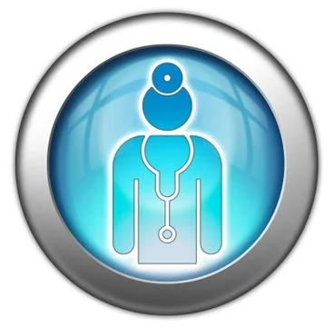 Icon, button, pictogram physician Illustrazione stock