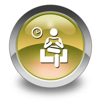 Icon, button, pictogram waiting room Ilustración de archivo