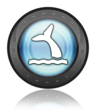 Icon, Button, Pictogram Whale Ilustração Stock