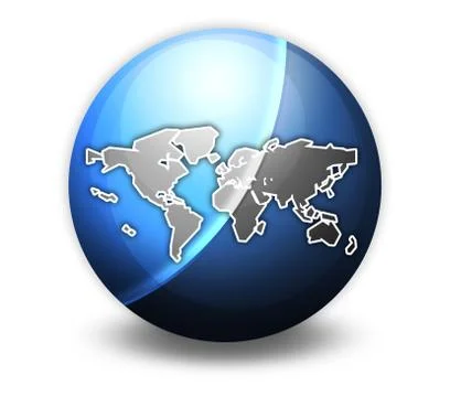 Icon, Button, Pictogram World Map Stock Illustration