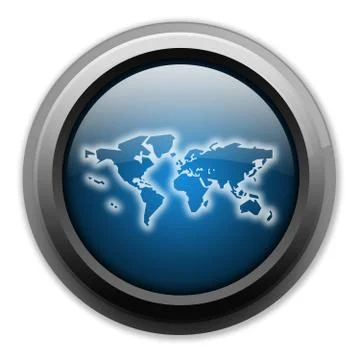 Icon, Button, Pictogram World Map Stock Illustration