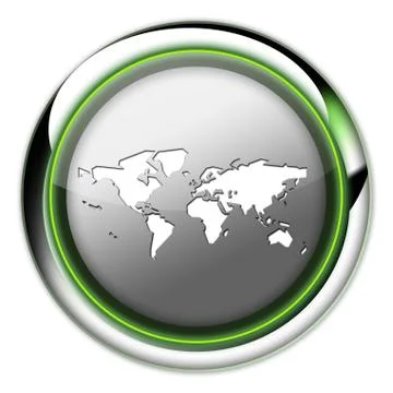 Icon, Button, Pictogram World Map Stock Illustration