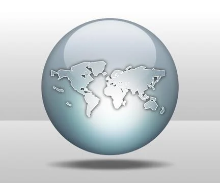 Icon, Button, Pictogram World Map Stock Illustration