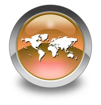 Icon, Button, Pictogram World Map Stock Illustration
