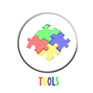 Icon button puzzle tools design Stock Illustration