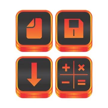 Icon button theme Illustrazione stock