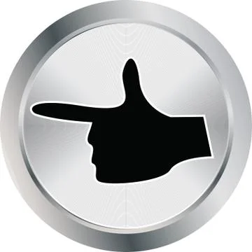 Icon  button with tumbs up Illustrazione stock