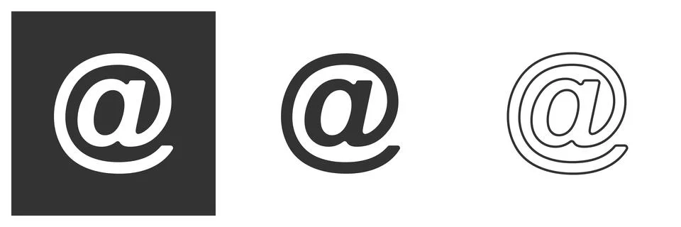 Icon Button - @. Vector illustration isolated on white background. Stock Illustration