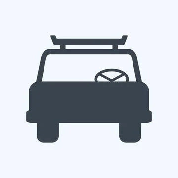 Icon Cab - Glyph Style - Simple illustration,Editable stroke Stock Illustration