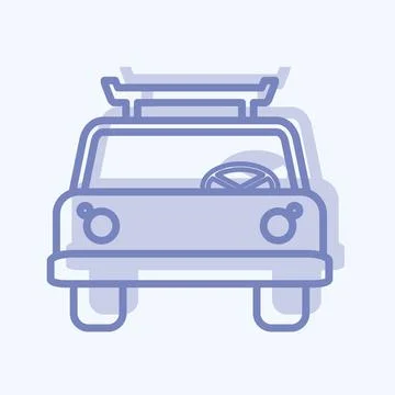 Icon Cab - Two Tone Style - Simple illustration,Editable stroke Stock Illustration