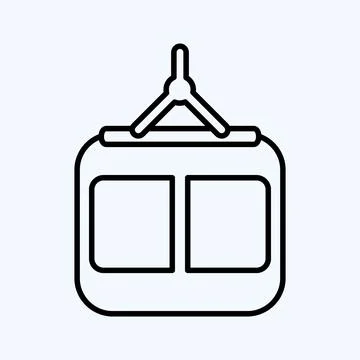 Icon Cable Car. suitable for Education symbol. line style. simple design edit Stock Illustration