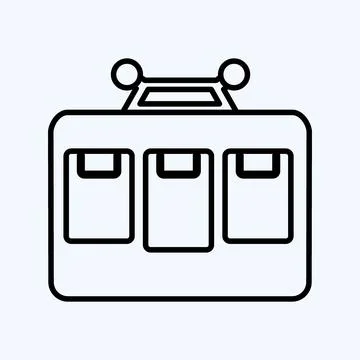 Icon Cable Car. suitable for education symbol. line style. simple design edit Stock Illustration
