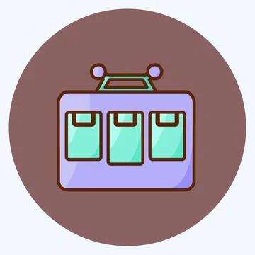Icon Cable Car. suitable for education symbol. flat style. simple design edit Stock Illustration