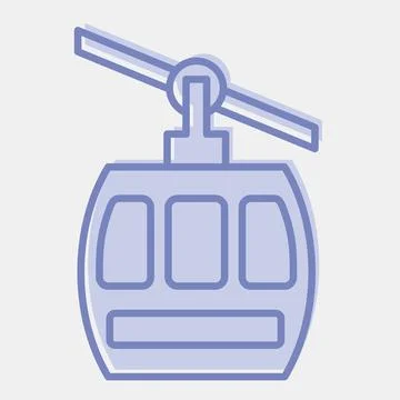 Icon cable car. Transportation elements. Icons in two tone style. Good for .. Illustrazione stock