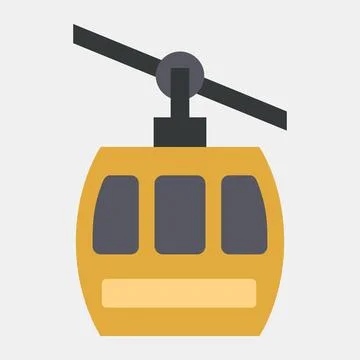 Icon cable car. Transportation elements. Icons in flat style. Good for prin.. Stock Illustration