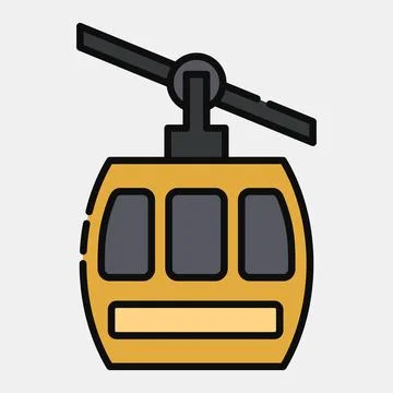 Icon cable car. Transportation elements. Icons in filled line style. Good f.. Stock Illustration