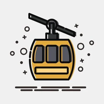 Icon cable car. Transportation elements. Icons in MBE style. Good for print.. Stock Illustration