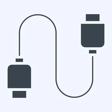 Icon Cable. suitable for Computer Components symbol. glyph style. simple desi Stock Illustration