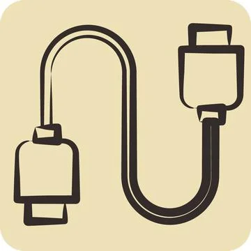 Icon Cable. suitable for Computer Components symbol. hand drawn style. simp.. Stock Illustration