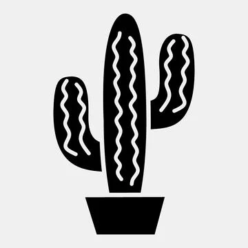 Icon cactus. Day of the dead celebration elements. Icons in glyph style. Go.. Illustrazione stock