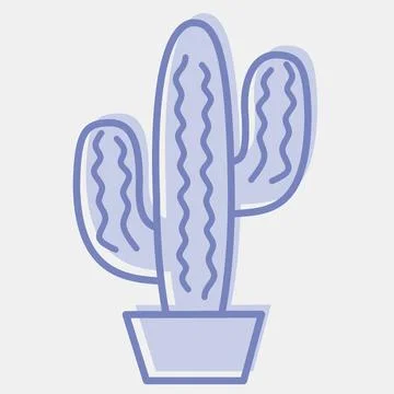 Icon cactus. Day of the dead celebration elements. Icons in two tone style... イラスト素材