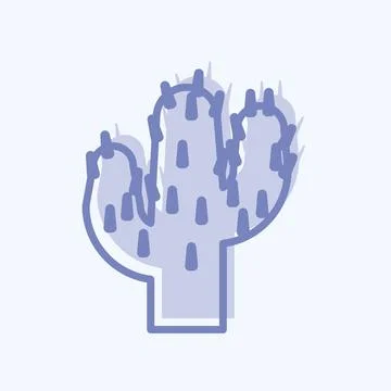 Icon Cactus. suitable for Wild West symbol. two tone style. simple design edi イラスト素材