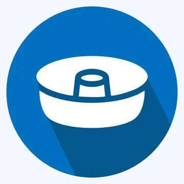 Icon Cake Mold. suitable for Bakery symbol. long shadow style. simple design  Ilustración de archivo