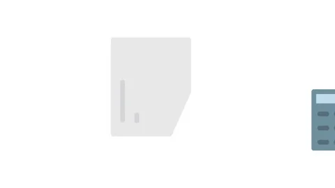 Icon of a calculator, featuring a rectangular shape with buttons and a disp.. Stock Footage 334100851