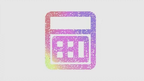 Icon calculator is made up of LED square shapes that shimmer and flicker. There Stock Footage 291989313