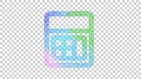 Icon calculator is made up of LED square shapes. There are bright diodes and Illustrazione stock