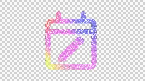 Icon calendar edit is made up of LED square shapes. There are bright diodes and Stock Illustration