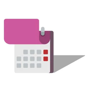 Icon of calendar in flat style Illustrazione stock