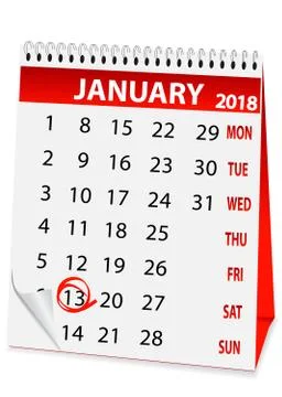 Icon calendar old New Year 2018 Stock Illustration