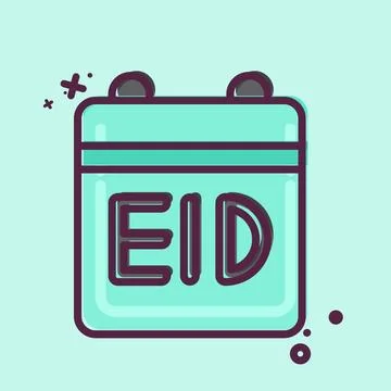 Icon Calendar. related to Eid Al Fitr symbol. islamic. ramadhan. simple ill.. Stock Illustration